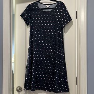LulaRoe navy and pink dress size small with pockets